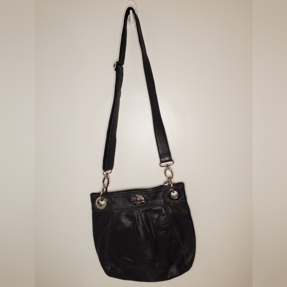 Coach Madison pleated leather hippie hobo crossbody handbag